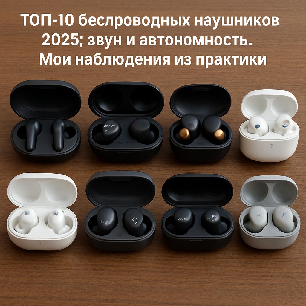 ТОП-10 беспроводных наушников 2025: звук и автономность. Мои наблюдения из практики
