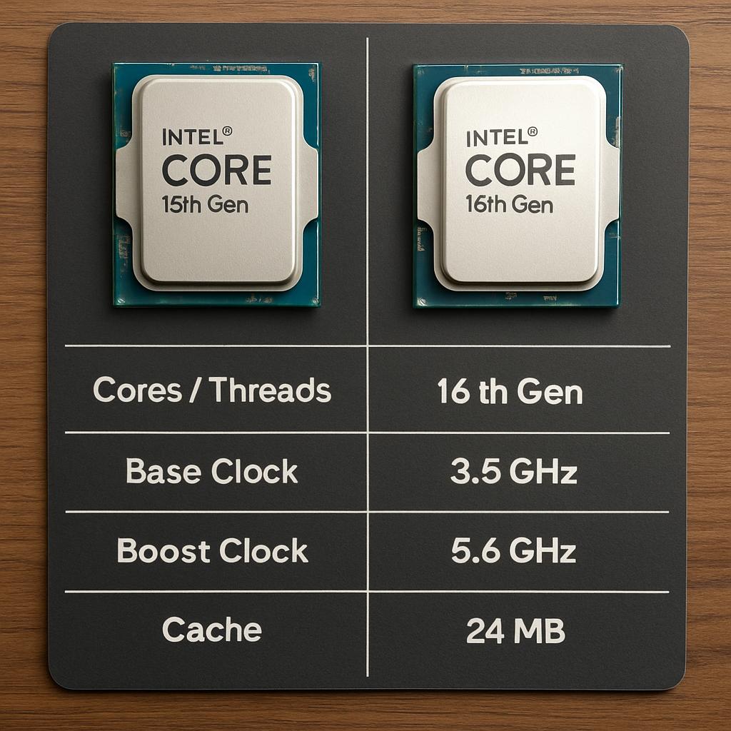 Сравнение процессоров Intel Core 15-го и 16-го поколений. Таблица сравнения ключевых аспектов Сравнение процессоров Intel Core 15-го и 16-го поколений. Таблица сравнения ключевых аспектов