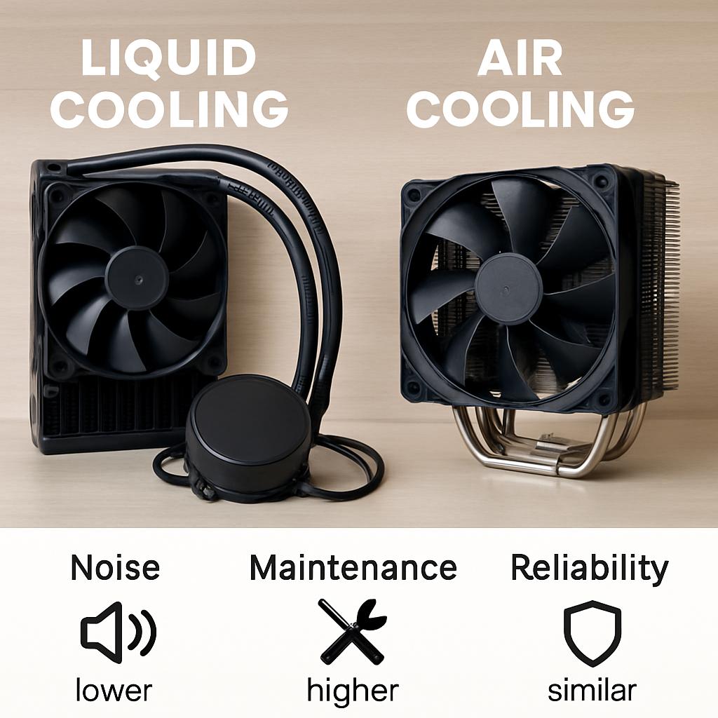 Сравнение систем жидкостного и воздушного охлаждения. Шум, обслуживание и надёжность