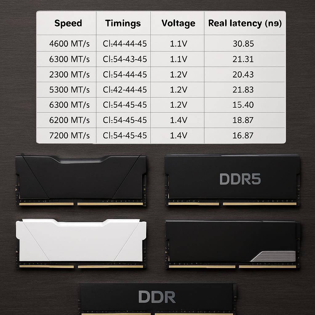 Обзор новинок памяти DDR5: частоты, тайминги и советы по выбору. Таблица типичных наборов DDR5 и их реальная латентность Обзор новинок памяти DDR5: частоты, тайминги и советы по выбору. Таблица типичных наборов DDR5 и их реальная латентность