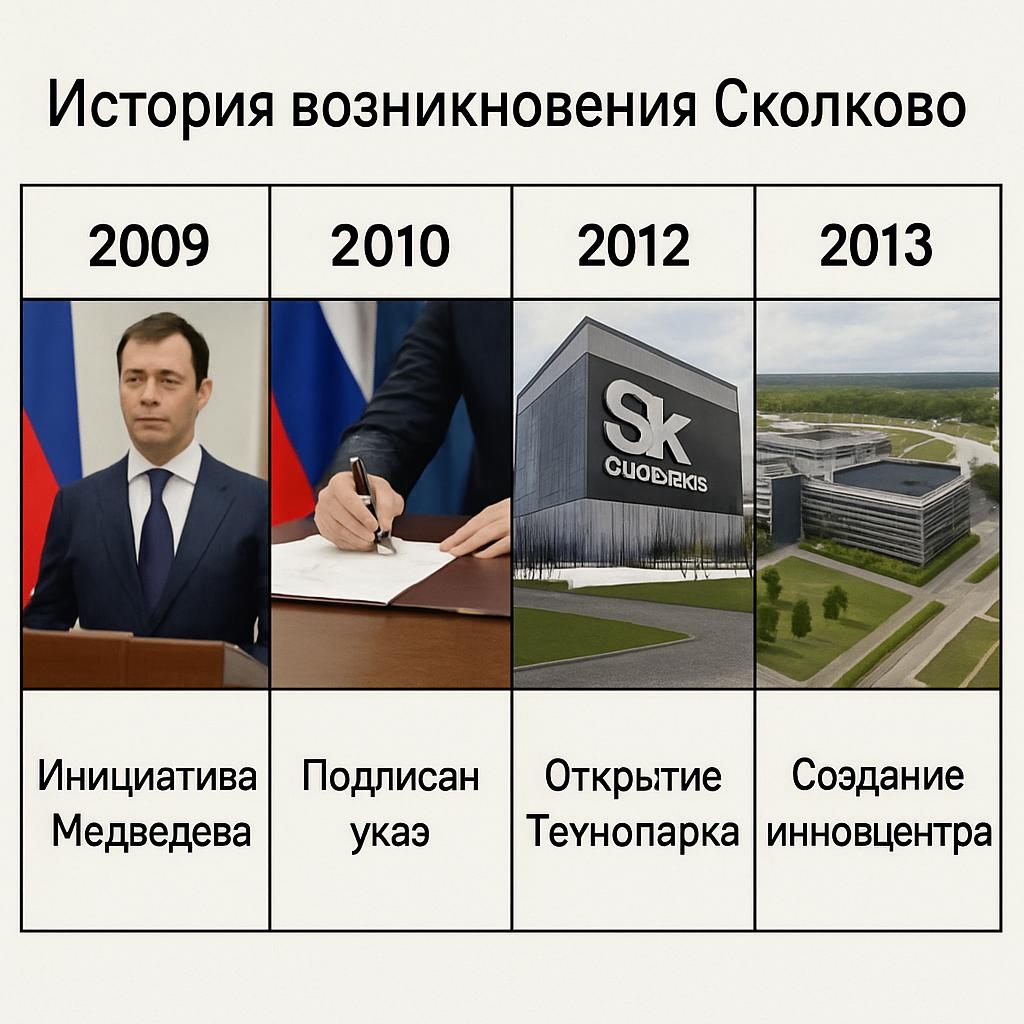 История возникновения Сколково. Ключевые вехи — простая таблица История возникновения Сколково. Ключевые вехи — простая таблица